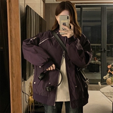 美式高街工装夹克男女休闲棒球服领飞行员情侣休闲外套潮C479-P85，男装夹克，星座911-2(原星座613-2）