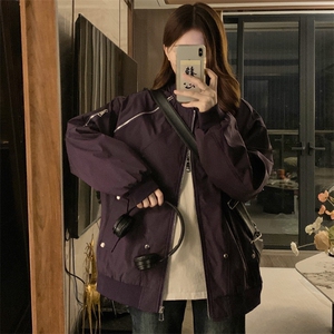 美式高街工装夹克男女休闲棒球服领飞行员情侣休闲外套潮C479-P85图片