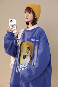 中性风 西海岸美式hiphop圆领套头卫衣宽松潮牌上衣W1006P30控48-图片