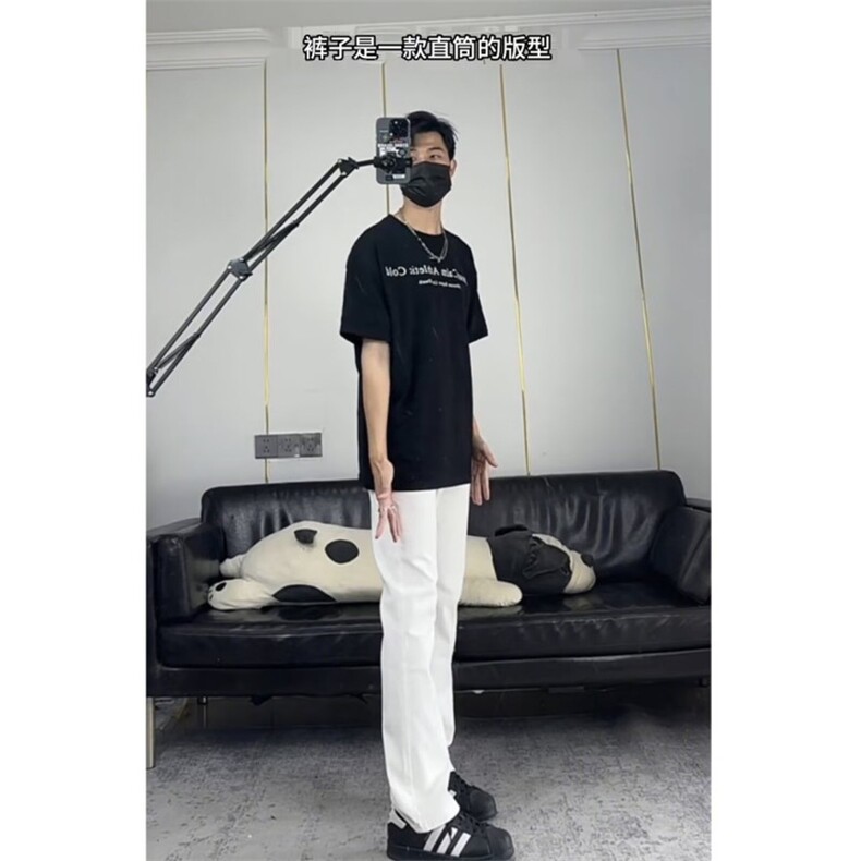 1506A/GK20/P48原版质量高弹力黑色白色微喇牛仔裤,男装牛仔裤,星座1506A