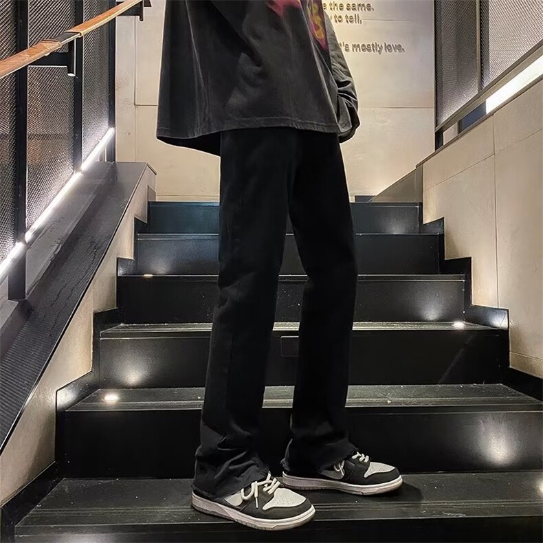显高显腿长美式微弹直筒修身纯黑高街牛仔长裤SE17P35,男装牛仔裤,星座1116-2