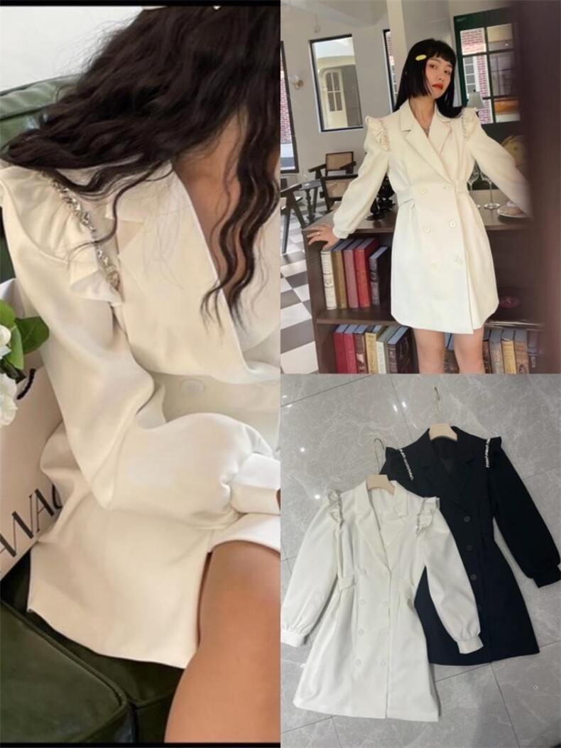 西装裙黑白两色，女装西装，欧妮卡蒂蔓