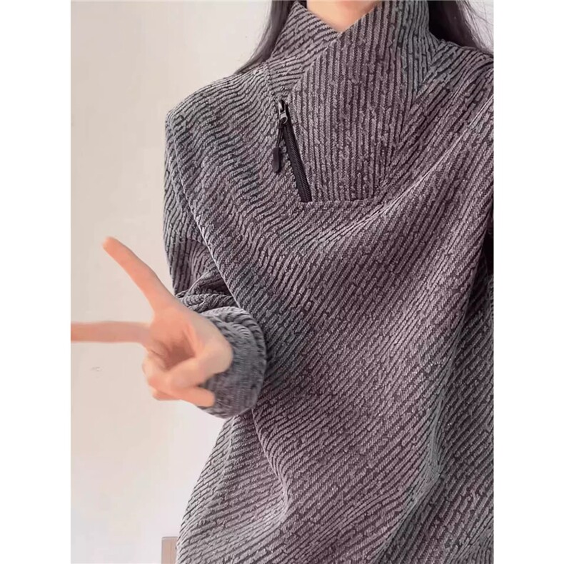 美式复古条纹交叉V领卫衣男款秋冬加绒加厚长袖t恤打底衫内搭上衣,男装T恤,星座715-4
