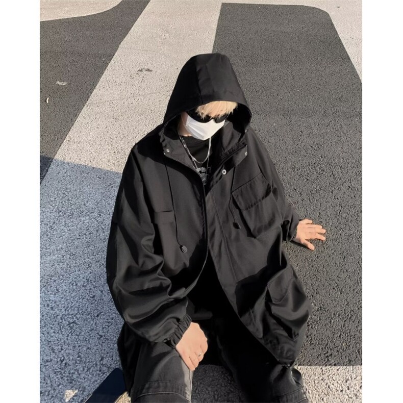 春秋季山系户外冲锋衣外套男款宽松工装夹克衫连帽多口袋JQ704,男装夹克,星座1116A-1（原606A）
