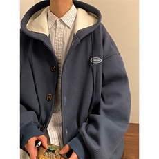 华夫格男春季新款oversize美式外套高级感上衣-JK23102-P65控88，男装卫衣，星座605(原A050)