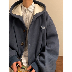 华夫格男春季新款oversize美式外套高级感上衣-JK23102-P65控88图片