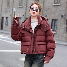 欧货显瘦短款羽绒服女2025冬季新款加厚宽松连帽小个子白鸭绒外套，女装羽绒服，意芙
