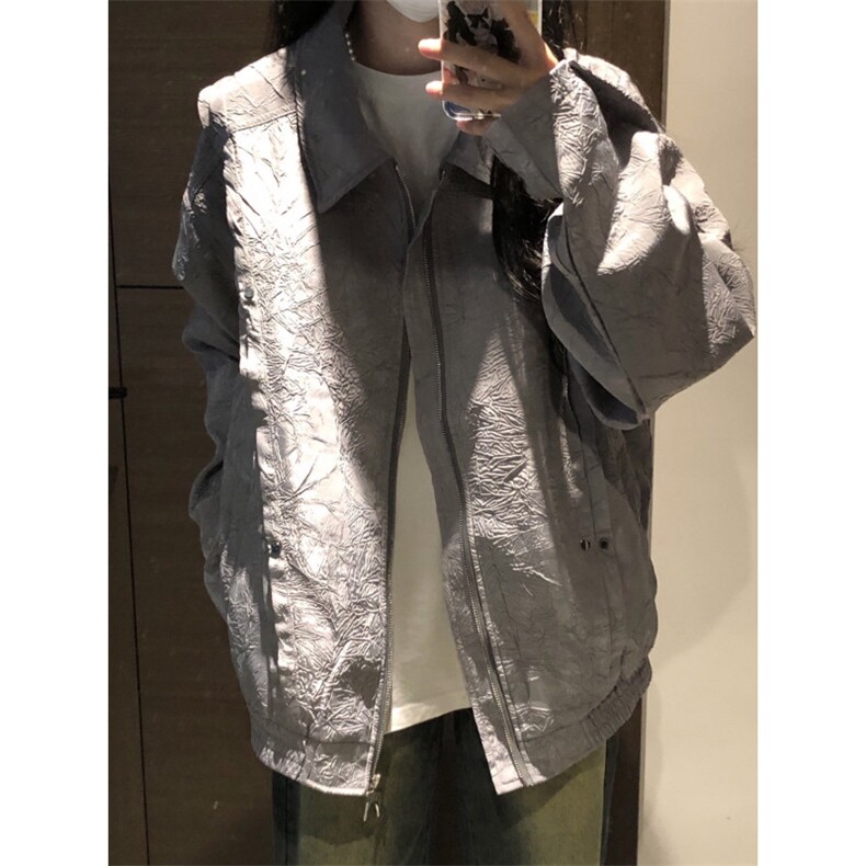 【有货】cleanfit短款褶皱外套男款春秋高级感痞帅夹克W186LL-P72,男装夹克,星座1007（原301D）