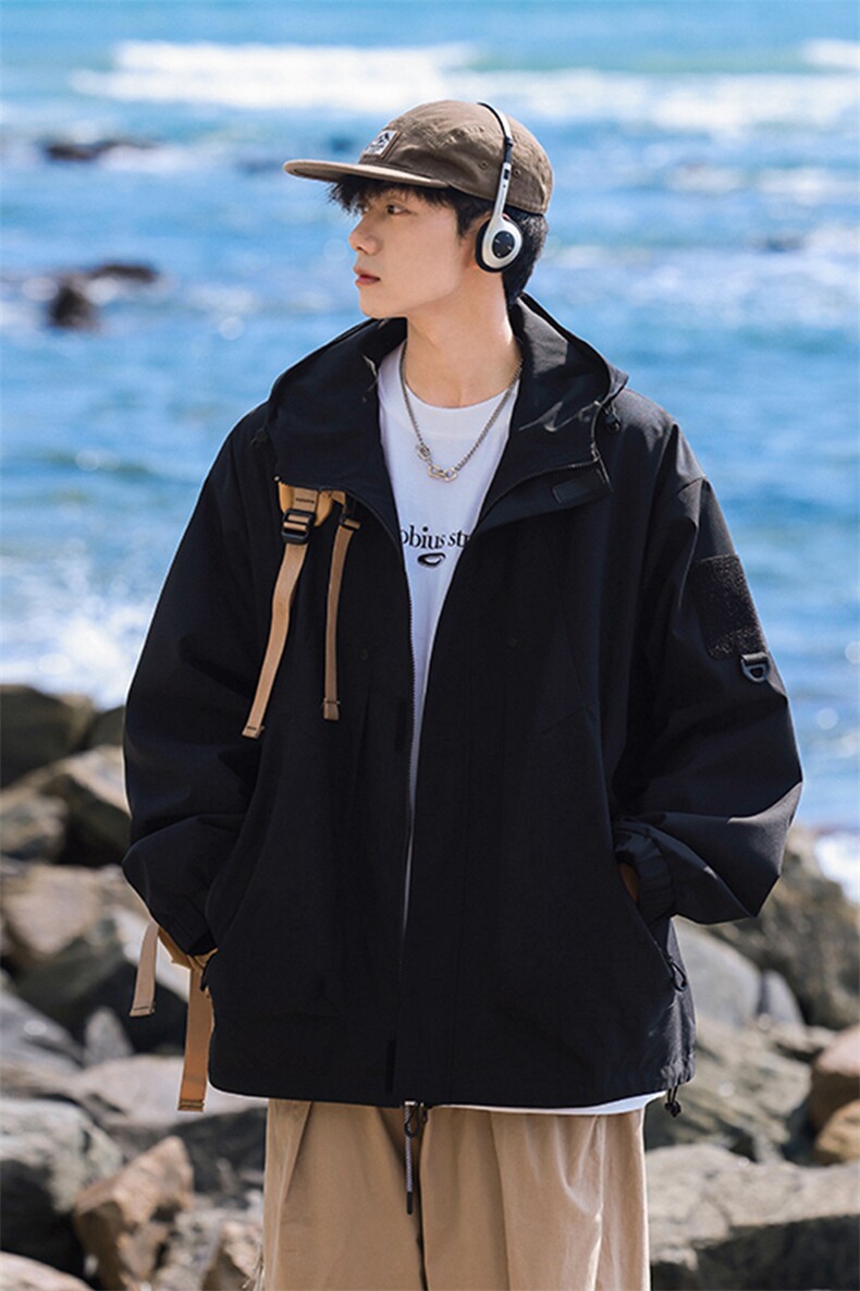 春季新款现货三防户外夹克男连帽冲锋衣外套DSA157B-J111-特P60,男装夹克,电商A157B