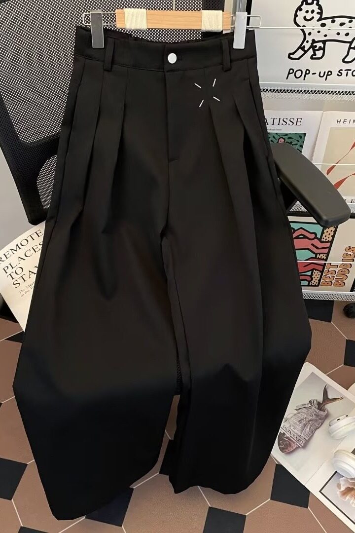 2025新款立体解构垂感阔腿西裤直筒休闲拖地潮流现货K8351-P37,男装休闲裤,星座512-3