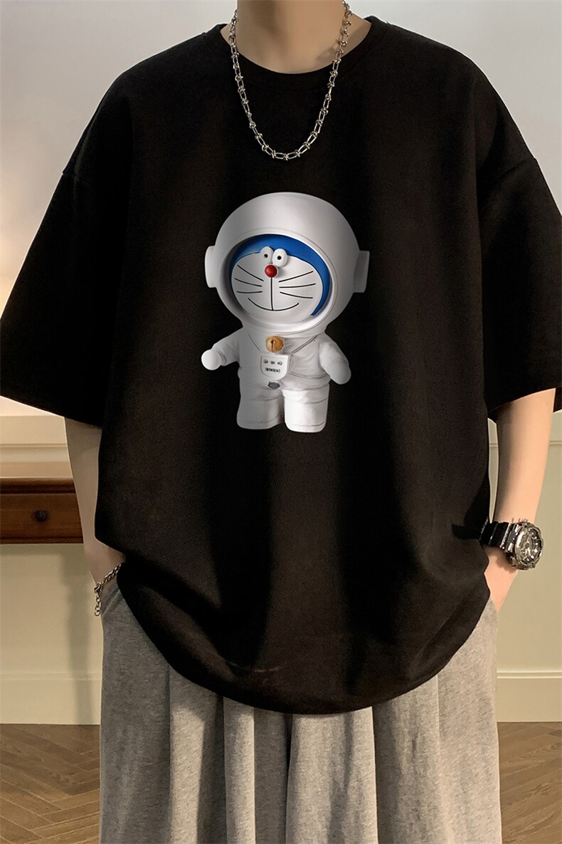 NASA叮当猫麂皮绒短袖t恤男大码半袖男JD82233-P25,男装T恤,电商A040