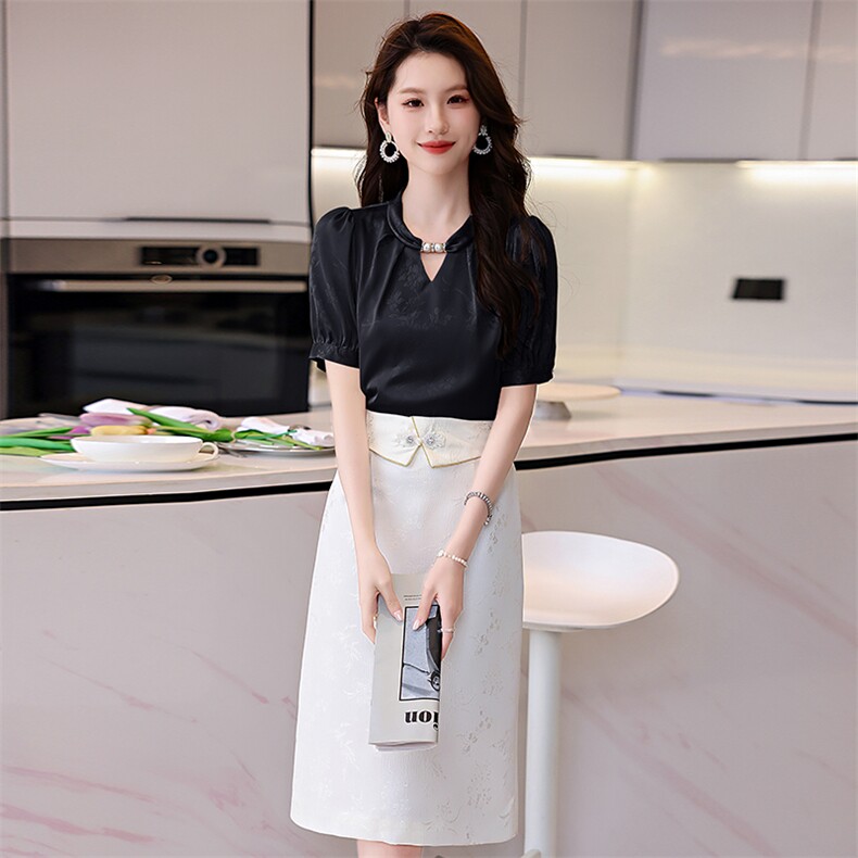 正式场合职业套装女2024新款夏季高级感通勤气质时尚套装裙两件套,女装套装/套裙,卡杰菲