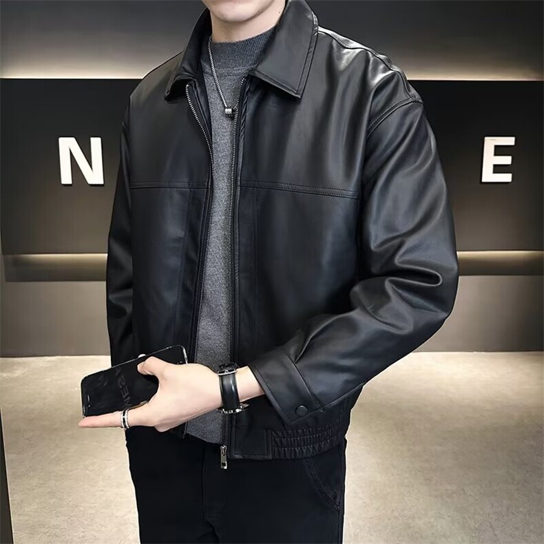 1506A/G81480/P60新款春秋宽松复古飞行员机车服翻领皮夹克，男装夹克，星座1506A