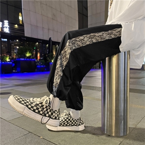 抽绳束脚运动裤高街ins潮牌痞帅网红九分裤男宽松休闲裤k544-p30