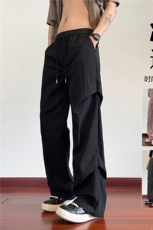 夏季新款潮冰丝垂感宽松松紧腰阔腿休闲裤B315-K24105-特P30控58，男装休闲裤，电商B315
