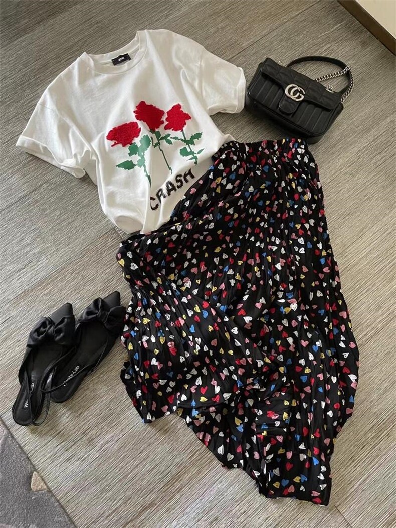 百搭韩风爱心半裙，女装半身裙，欧妮卡蒂蔓