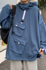 WY3097/P55秋装新款多口袋工装宽松卫衣男连帽套头上衣外套控68，男装卫衣，电商A141