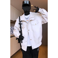 美拉德咖色pu皮夹克男秋季美式复古短款机车服cleanfit高级感外套，男装皮衣，电商A128