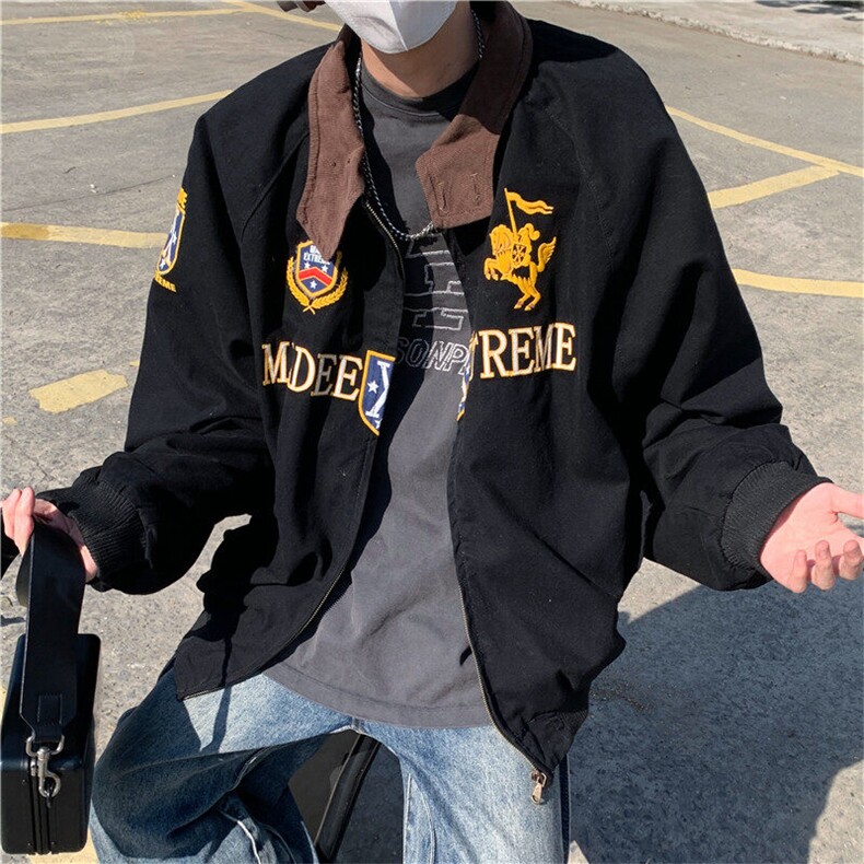 2025美式复古哈灵顿夹克春做旧高级感夹棉工装外套男JK1170-P108,男装夹克,星座1103-3
