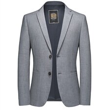 春季西装男外套韩版轻商务休闲中青年小西服宽松时尚简约外套男装图片