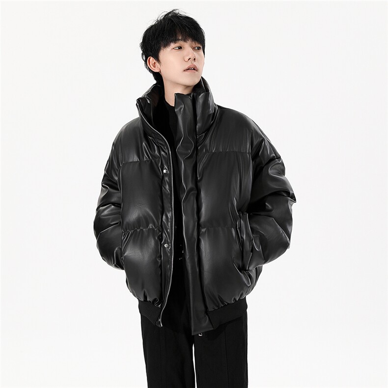 2025新款冬季立领PU皮棉服男保暖皮衣棉衣外套XZ212-QPY2421-P120图片