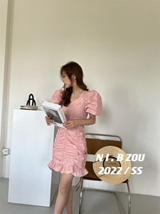 现货 夏季新款 韩版打褶连衣裙图片