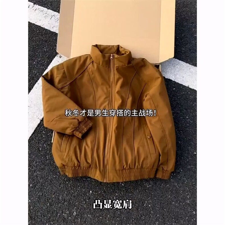 现货美式休闲加厚雪山棉衣夹克外套立领纯色三防户外工装棉服,男装夹克,电商A486-1