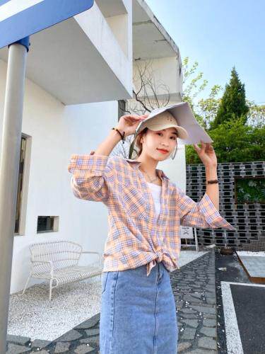 格子假两件小衫，女装，百变诱惑