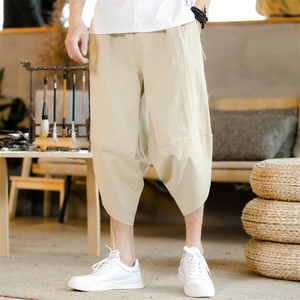 夏季男士休闲裤风男装七分裤大码宽松灯笼裤A266-1-K50-P45图片