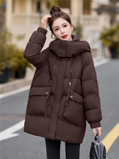 2025年冬季90白鸭绒羽绒服中长款，女装羽绒服，艾尚靓装