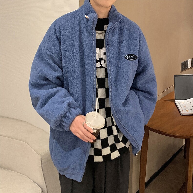 1港风外景冬季宽松百搭羊羔毛大码M-5XL棉衣男外套8727P105控149图片