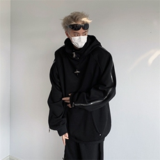 F156-P55设计感连帽卫衣男2024春季高街vibe潮牌百搭休闲上衣，男装卫衣，星座512-6