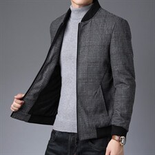 男士休闲外套棒球领2023新款中年夹克衫男装上衣爸爸春秋季潮，男装夹克，电商B212（原钱塘6029）