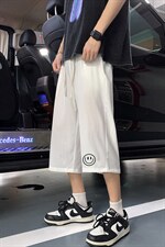 QK72224-P25冰丝七分裤男大码速干短裤男五分裤港风，男装休闲裤，电商A040