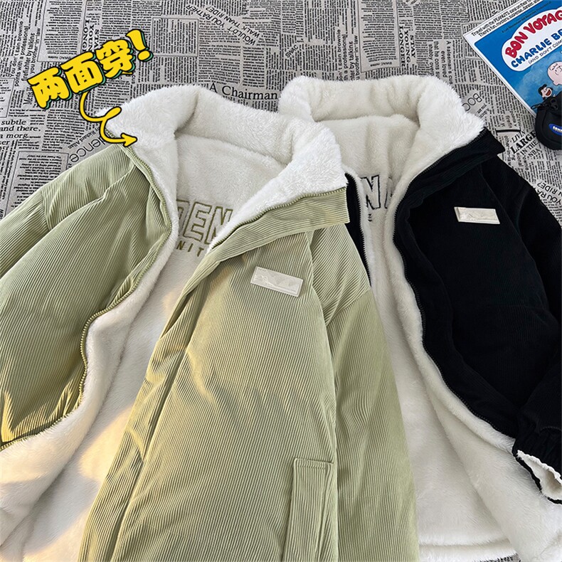 秋冬新款纯色灯芯绒棉衣宽松日系百搭棉衣外套MY9315P-95,男装棉衣,电商A128