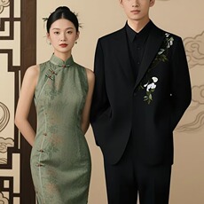 秋季新中式重工刺绣玉兰花中山装西服外套男痞帅西服潮W6816-P59，男装西服，星座412-3