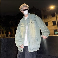 牛仔外套男生春秋季高级感痞帅炸街潮外套JK8897P65，男装夹克，星座1116-2