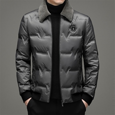 爸爸羽绒服中年男冬款中年脱卸羊毛领外套羽绒冬装YLS2101-P255，男装羽绒服，电商B212（原钱塘6029）