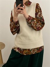 复古小花衬衫，女装衬衫，韩日依酷