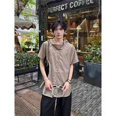 C316CS8338P68夏装新款个性格子设计感短袖衬衫套头衬衣男，男装T恤，电商C316