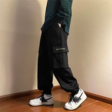 日系工装裤男秋冬季美式复古宽松休闲潮牌新款纯束脚裤K2927P35，男装休闲裤，星座1116-2