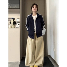 5741-P45美式新款复古双杠韩系外套棒球服卫衣，女装短外套，星座617A-2