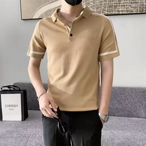 POLO衫男士短袖t恤夏季翻领冰丝薄款半袖体恤爸爸装商务休闲上衣