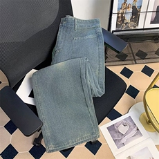 美式vibe复古破洞牛仔裤男女高街嘻哈宽松做旧长裤K60726-P40网图，男装牛仔裤，电商B245