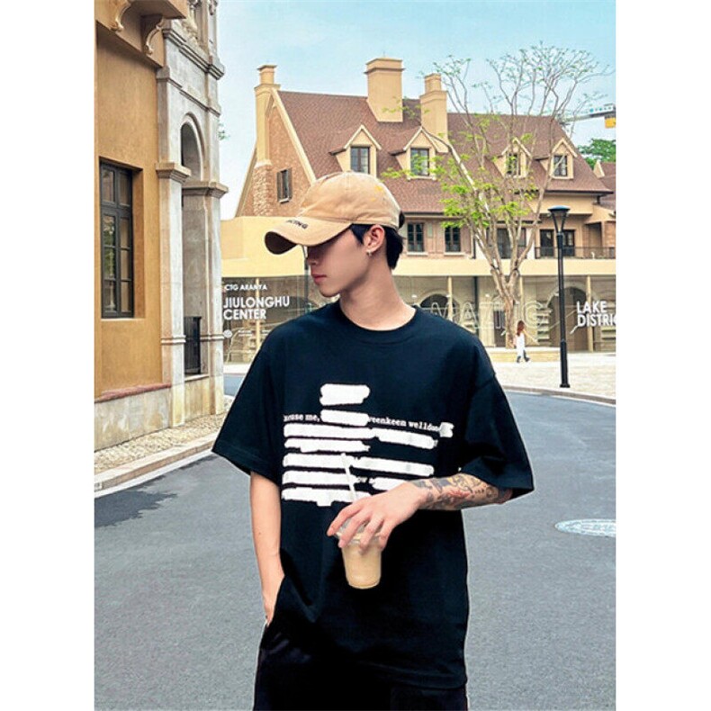 常规潮流2025新款小众半袖短袖男百搭标准夏季青少年圆领TC450,男装T恤,星座1116A（原606A-3）