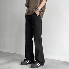 高街休闲裤男士韩版潮直筒裤子裤脚拉链2024夏季ins长裤K5203-P50，男装休闲裤，星座412-2