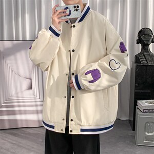 假两件外套男生夹克休闲潮牌ins春秋款男装22118-P70控98图片