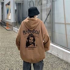 22新款秋复古美式水洗做旧宽松连帽男女中性卫衣301B-JB7886-P68，男装卫衣，星座301B