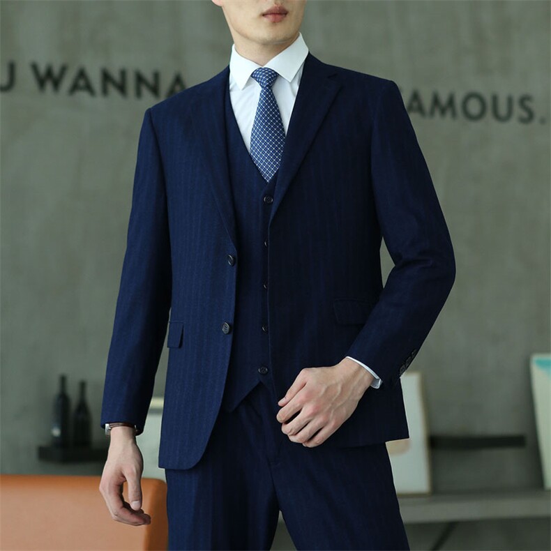 XL-9XL男士西服套装加肥加大码男婚礼西装条纹二件套190款,男装西服套装,星座802