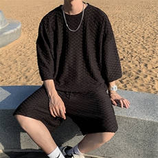 C521P52男生青年纯色百搭休闲套装短袖T血短裤户外运动休闲，男装休闲套装，星座512-6